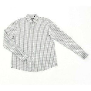 Hugo Boss Dress Shirt Gray Plaid Sharp Fit Button Down